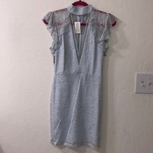 Missguided baby blue lace dress size 6